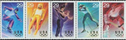 1994 USA Olympic Winter Games Lillehammer Stamps Sc#2807-11 2811a Skiing Luge Ice Dancing Hockey - Invierno 1994: Lillehammer