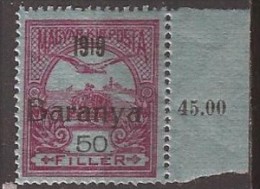 1919  12-14   BARANYA  UNGARN SERBIA JUGOSLAVIJA OVERPRINT  INTERESSANT  - TYP II NEVER HINGED - Baranya