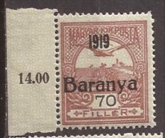 1919  12-14   BARANYA  UNGARN SERBIA JUGOSLAVIJA OVERPRINT  INTERESSANT  - TYP II NEVER HINGED - Baranya