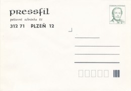 I0323 - Czechoslovakia / Postal Stationery (1990): PRESSFIL (philatelic Trading Company From Pilsen) - Sobres