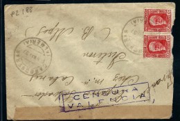 ESPAGNE-LETTRE  DE CARBONERAS  POUR LA FRANCE  1937 AVEC CENSURE DE VALENCIA  A VOIR  LOT P2188 - Marcas De Censura Republicana