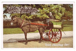 RB 1019 -  Eva Brennan Poetry Poem Ethnic Ireland Postcard - Irish Jaunting Car - Horse & Cart - Europe