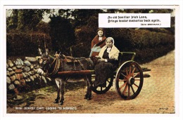 RB 1019 -  Eva Brennan Poetry Poem Ethnic Ireland Postcard - Irish Donkey Cart Going To Market - Europe