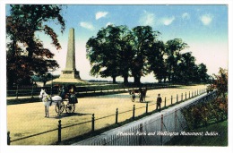 RB 1019 -  Ireland Postcard - Phoenix Park & Wellington Monument Dublin - Horse & Cart - Dublin