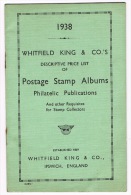 RB 1019 -  1938 - 24 Page Booklet Whitfield King "Postage Stamp Albums" Pricelist  - Stamp Collecting - Libros Sobre Colecciones