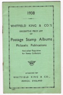 RB 1019 -  1938 - 24 Page Booklet Whitfield King "Postage Stamp Albums" Pricelist  - Stamp Collecting - Books On Collecting