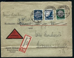 ALLEMAGNE- LETTRE RECOMMANDEE CONTRE REMBOURSEMENT DE BRAUNSCHWEIG POUR CROSSEN 1935 A VOIR   LOT P2194 - Covers & Documents