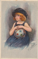 ENFANTS - LITTLE GIRL - MAEDCHEN - Jolie Carte Fantaisie Portrait Fillette Avec Ballon Signée COLOMBO - Colombo, E.