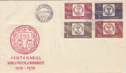 13654- ROMANIAN STAMPS CENTENARY, COVER FDC, 1958, ROMANIA - FDC