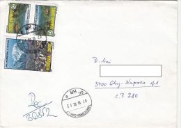 13728- MOUNTAINS, ECOTOURISM, STAMPS ON REGISTERED COVER, 2002, ROMANIA - Covers & Documents