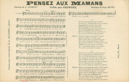 Spectacle - Musique Et Musiciens - Partition - Pensez Aux Mamans - Paroles De E. Dumont - Musique De Eug. Gavel - état - Muziek En Musicus