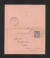 France Carte-Lettre 1894 Paris Pour L'Allemagne - Kaartbrieven