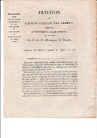 PETITION DES ANCIENS PAYEURS DES ARMEES EMPLOYES ULTERIEUREMENT A CELLE D'ESPAGNE -1828 - Decretos & Leyes