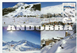 Le Ski à Ordino  En Andorre.  Une Belle Carte-maximum - Maximumkarten (MC)