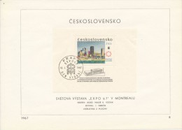 Czechoslovakia / First Day Sheet (1967/08) Praha (1): Expo 67 Montreal (View From The Czechoslovak Pavilion At Montreal) - 1967 – Montreal (Canada)
