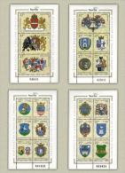 HUNGARY 1997 CULTURE History Bearings COAT Of ARMS - Fine 4 Sheets MNH - Nuevos