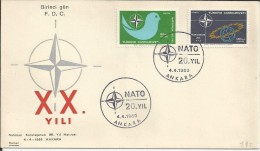 Turkey 1969 - FDC XX Aniv. OTAN First Day Cover - OTAN