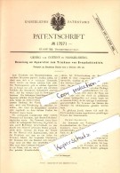 Original Patent - Georg Von Goerne In Hangelsberg B. Grünheide , 1881 , Apparat Zum Trocknen Von Braunkohle !!! - Gruenheide