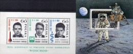 Apollo 11 NASA Mondlandung 1989 Polen Block 35+109 ** 6€ Woschod 1964 USSR/US-Raumfahrt Bloc Hb Ms Space Sheet Bf Polska - Etats-Unis