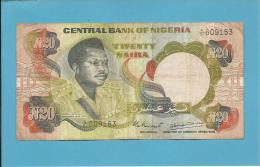 NIGERIA - 20 NAIRA - ND ( 1977 - 84 ) - P 18c - Sign. 4 - Serie A/91 - CENTRAL BANK OF - Nigeria