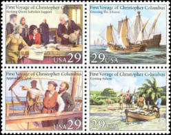 USA 1992 Voyages Of Columbus Stamps Sc#2620-23 2623a History Ship Boat Famous - Isole