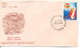 1973. India, Homage To Marters, FDC,   Mint/** - FDC