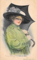 [DC5416] CARTOLINA - ILLUSTRATA - FIRMATA CLARENCE UNDERWOOD - RAIN OR SHINE - Viaggiata 1918 - Old Postcard - Underwood, Clarence F.