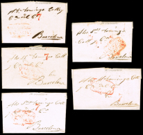 CASTELLON PREF. - VILLAREAL PE 4 - 1830-1836 CONJUNTO 5 CARTAS CIRC. - ...-1850 Prefilatelia