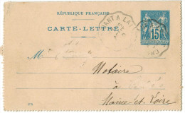 FRANCIA - France - 1900 - 15 - Carte Lettre - Intero Postale - Entier Postal - Postal Stationary - Viaggiata Per Segr... - Kaartbrieven