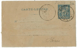 FRANCIA - France - 1892 - 15 - Carte Lettre - Intero Postale - Entier Postal - Postal Stationary - Viaggiata Da Brest... - Kartenbriefe