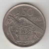 Spain  50 Pesetas  1957 ( 60)    Km 788    Xf+ - 50 Pesetas