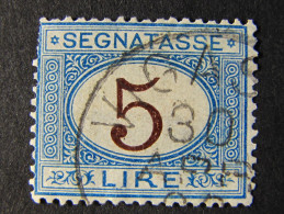 (D)ITALIA Regno Segnatasse-1870- "Cifra" £. 5 US° DIF. (descrizione) - Taxe
