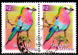 SOUTH AFRICA 2000 Flora And Fauna -  2r. - Lilac-breasted Roller FU PAIR - Gebraucht