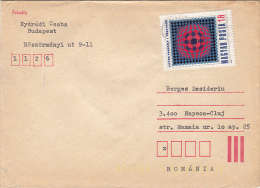 13774- ABSTRACT PANTING, STAMPS ON COVER, 1980, HUNGARY - Lettres & Documents