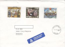 13831- POSTAL OFFICE, ARCHITECTURE, ADOPTED TOWNS, STAMPS ON COVER, 2000, NORWAY - Cartas & Documentos