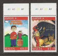 MALTA - EUROPA 2010 -TEMA ANUAL " LIBROS INFANTILES".- SERIE 2 V: -  DENTADO  (PERFORATED) - 2010