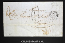 Italy: Letter 1855 Nice, Maritta, To Lyon - Poststempel