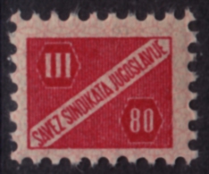 Labor Union - Member Stamp - Yugoslavia- Revenue Stamp - MNH - 80 D - Liefdadigheid