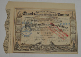 Canal Inteoceanique De Panama, Obligation Nouvelle 3eme Série Marron, 1888 - Navegación