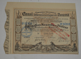 Canal Inteoceanique De Panama, Obligation Nouvelle 3eme Série, Marron, 1888 - Navegación