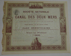 Sté Nationale Pour L'exécution Du Canal Des Deux Mers - Navigation