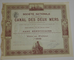 Sté Nationale Pour L'exécution Du Canal Des Deux Mers - Navegación