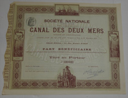Sté Nationale Pour L'exécution Du Canal Des Deux Mers - Navigation
