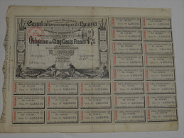 Canal Inteoceanique De Panama, Obligation De 500 Francs 4% Noire, 1884 - Navegación