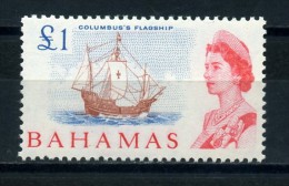 BAHAMAS    1965   £1  Chestnut  Blue  And  Rose  Red    MH - 1963-1973 Autonomie Interne