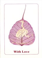 GREETINGS CARD - HAND CRAFTED WITH PADDY STRAW ON REAL PIPAL LEAF - Personaggi