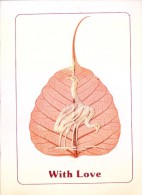 GREETINGS CARD - HAND CRAFTED WITH PADDY STRAW ON REAL PIPAL LEAF - Personen