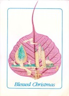 GREETINGS CARD - HAND CRAFTED WITH PADDY STRAW ON REAL PIPAL LEAF - Personaggi