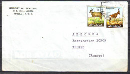 Lettre  Cachet LUANDA  Angola  Annee 1955 Avec 2 Timbres    Pour  TROYES Aube   Envel Publicitaire - Autres & Non Classés