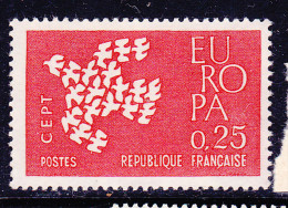 FRANCE N° 1309 0.25 ROUGE EUROPA POINT SOUS LE 5 DE 0.25 NEUF SANS CHARNIERE - Unused Stamps